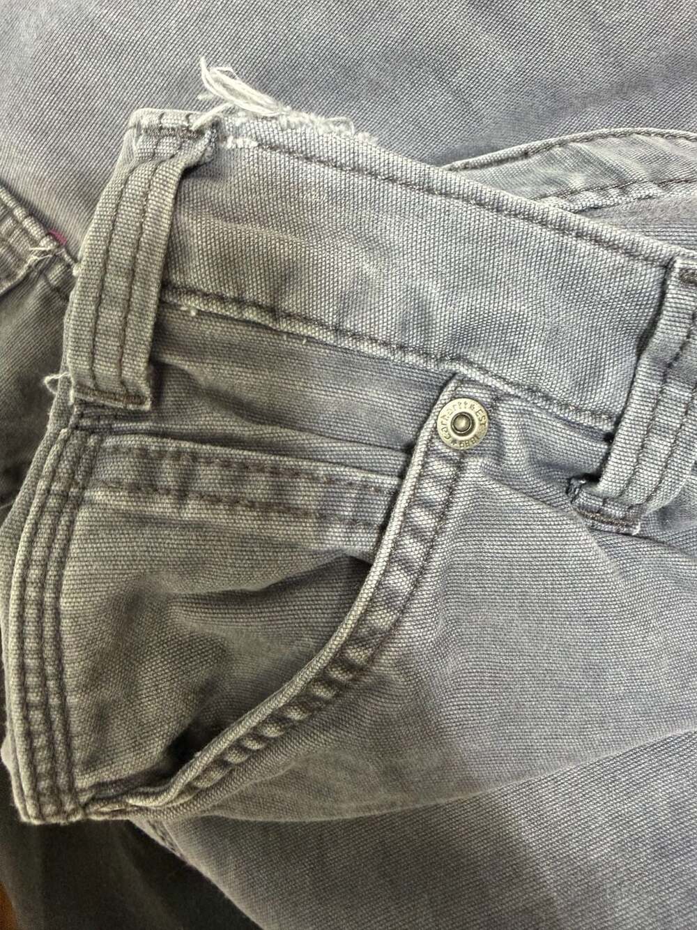Carhartt Original Fit Gray Canvas Work Pants Carpenter Utility Size 4 Regular - Picture 8 of 8